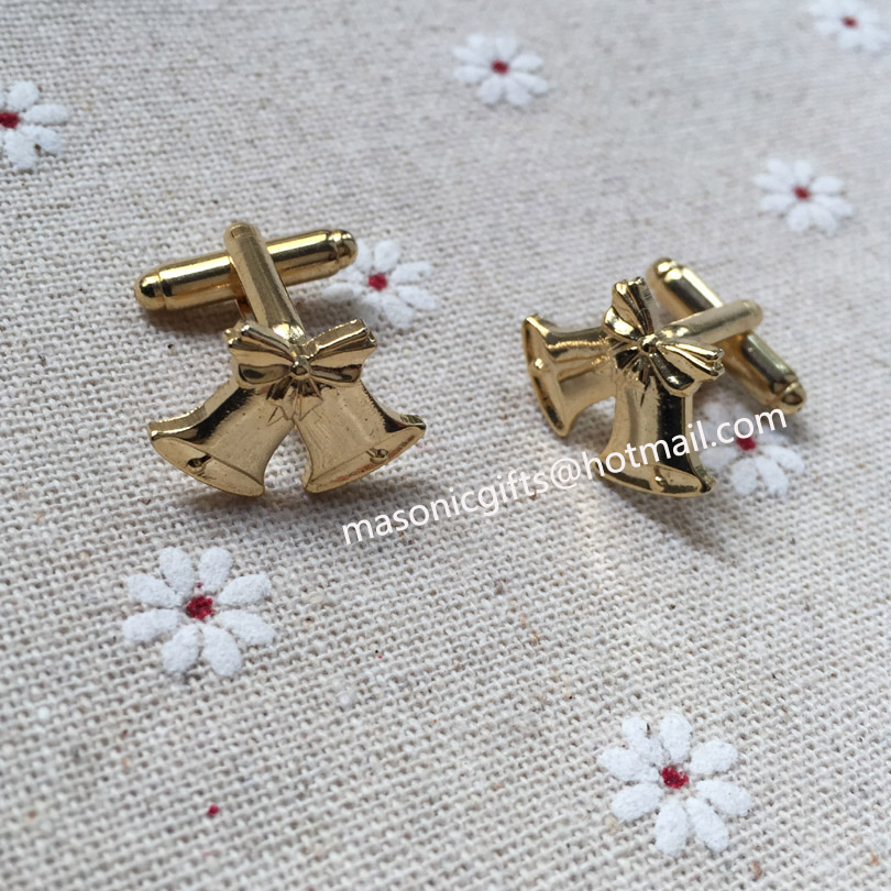 Freemasonry Cufflinks Xmas Santa Gifts Shape Gold Tone Sleeve Buttons CuffLink for Free Masonic Lodge Crafts