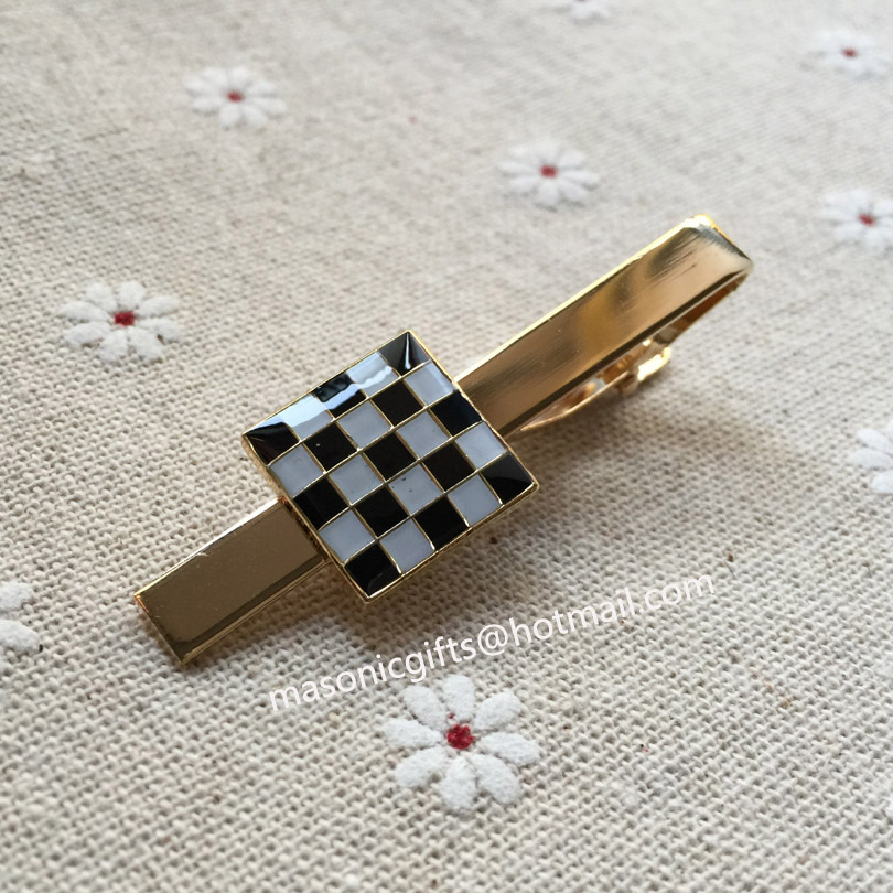 deal with it Masonic Tie Clips Pins pixel Black and White Carpet Tie Bar