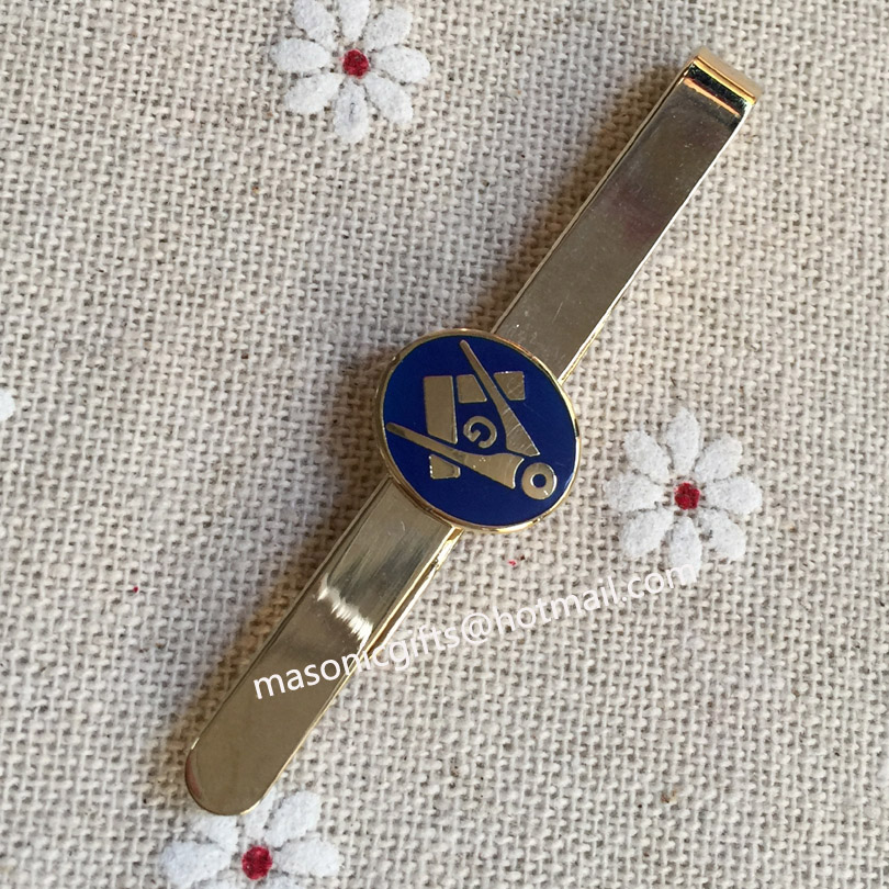 blue enamel freemason tie bar masonic tie clips metal craft gifts for free masonry